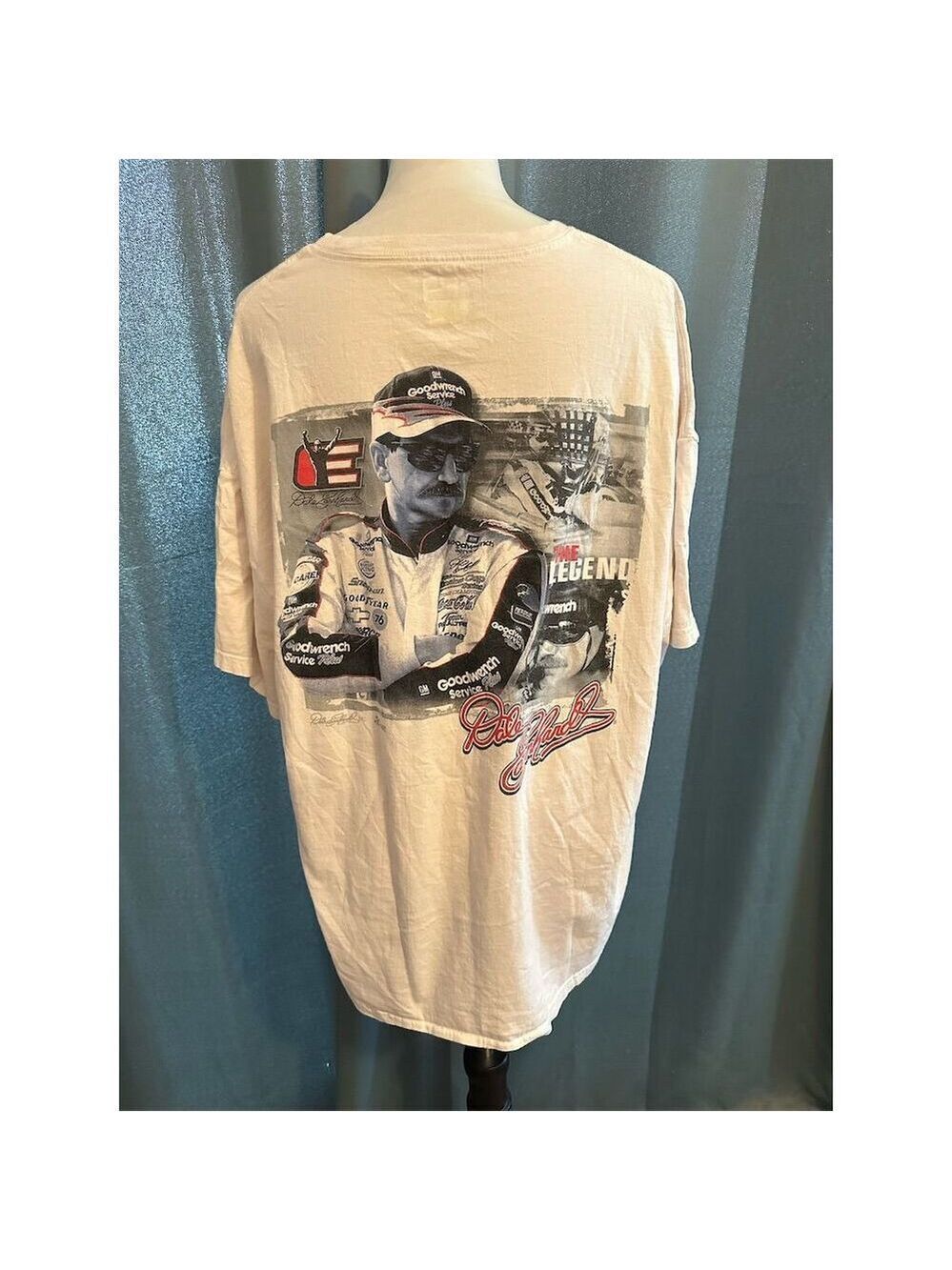 Vintage Dale Earnhardt NASCAR T-Shirt XL White Unisex Chase Authentics